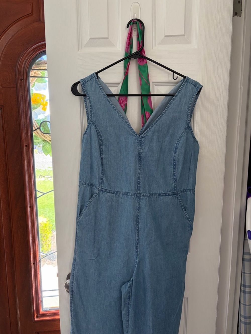 J. Jill Light Blue Denim Sleeveless Jumpsuit